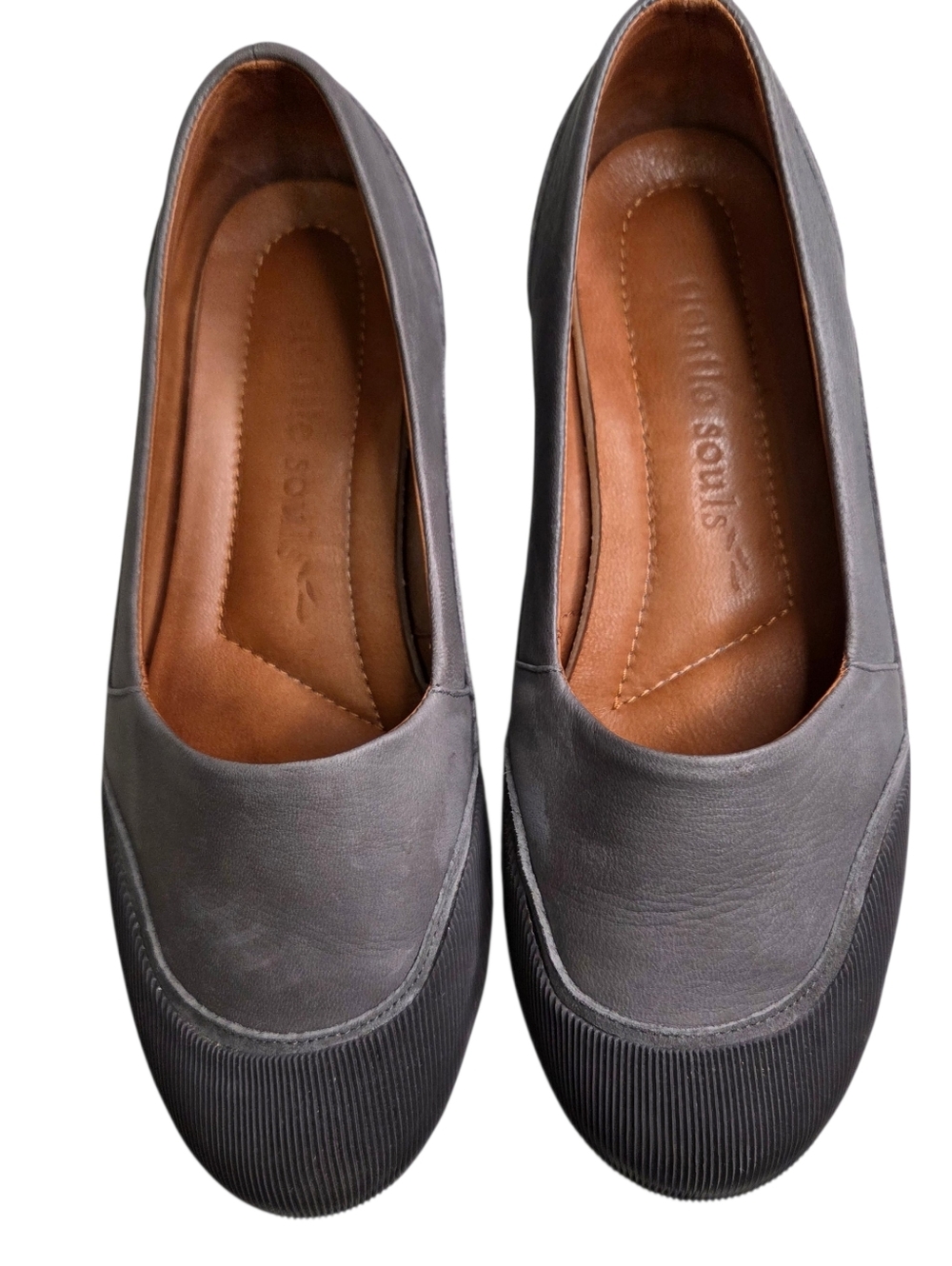 Gentle Souls By Kenneth Cole Belody Flats Gray Suede Leather Size 7 - Picture 2 of 10